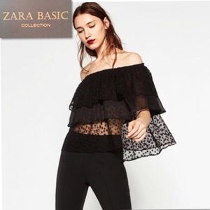 zara off the shoulder star top!